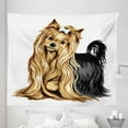 thumbnail image 1 of Yorkie Tapestry, Realistic Drawing Long Haired Yorkie Domestic Pet Dog with Mild Expression, Fabric Wall Hanging Decor for Bedroom Living Room Dorm, 5 Sizes, Mustard Black, by Ambesonne, 1 of 1