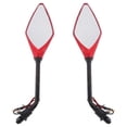 thumbnail image 2 of 2pcs Universal 10mm Motorcycle Rear View Side Mirrors LED Turn Signal , Red, 10mm, 2 of 10