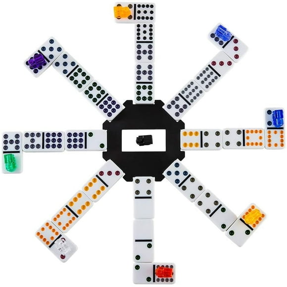 Doble 12 Colored Dot Dominoes Mexican Train Game Set, 91 Tiles Dot Dominoes con caja de al Homwom Homwom