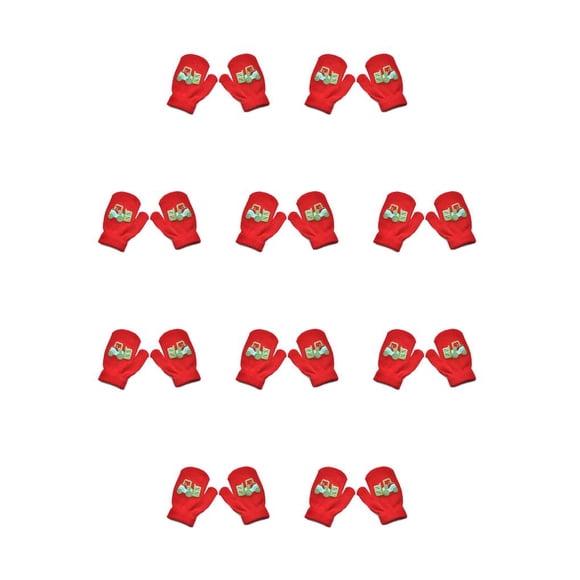 Minnieouse 1 par de manoplas para niños pequeños, cómodas, bonitas, sencillas, para dedos, para niños, manoplas de punto para mantener el calor, fundas rojo 10piezas Minnieouse CBP207086