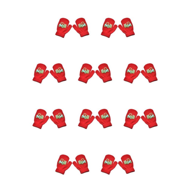 Minnieouse 1 par de manoplas para niños pequeños, cómodas, bonitas, sencillas, para dedos, para niños, manoplas de punto para mantener el calor, fundas rojo 10piezas Minnieouse CBP207086