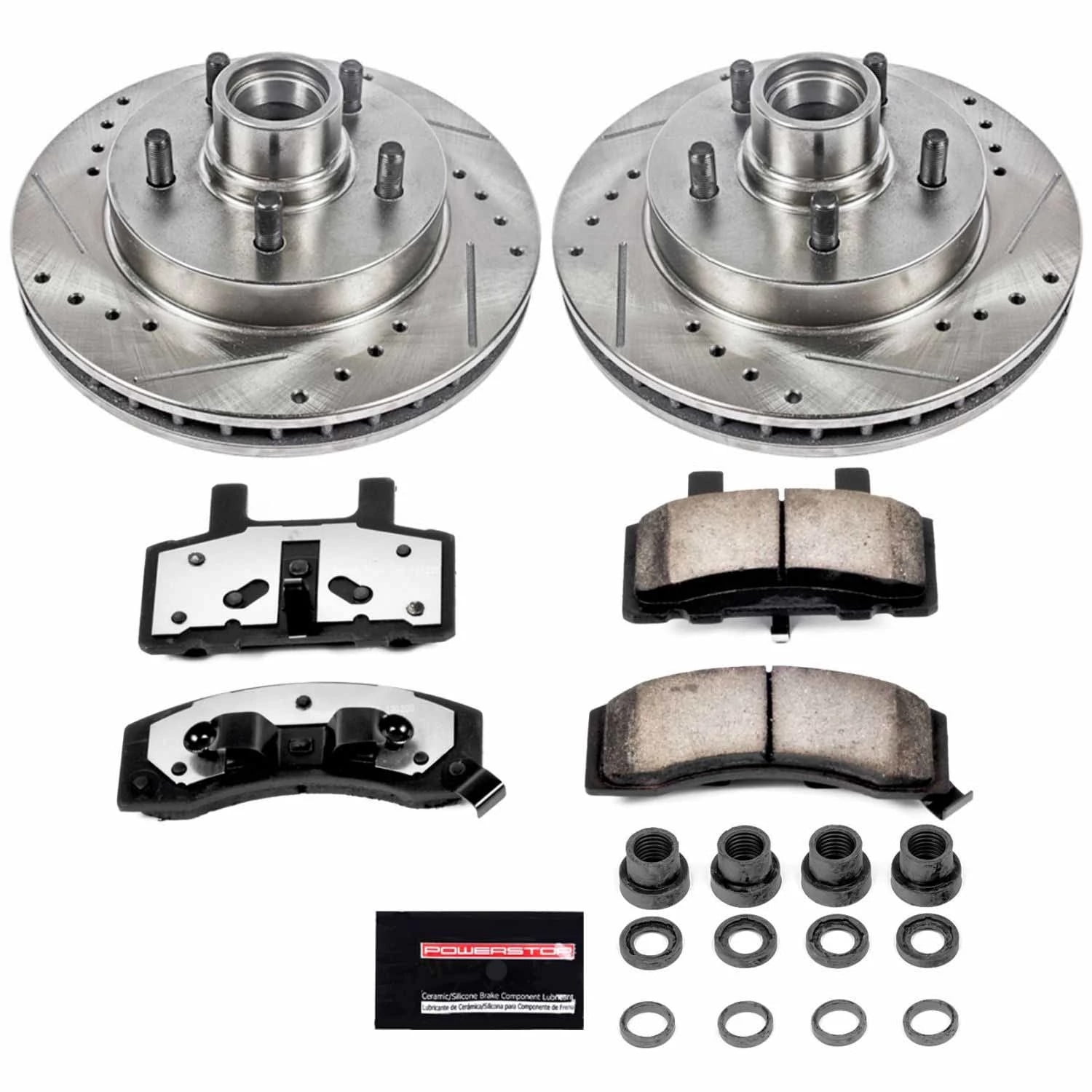 PowerStop Front Z36 Truck & Tow Carbon-Fiber Ceramic Brake Pad and Drilled and Slotted Rotor Kit Fits: CHEVROLET GMC Select Models K1991-36