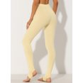 thumbnail image 4 of Disfraz de Halloween Leggings De Mujer Pantalones De Estribo De CintuElástiDe Color Sólido albaricoque amarillo XS, 4 of 5