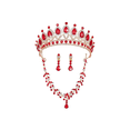 thumbnail image 3 of 3pz Corona Tiara Pendientes Collar Carnaval Novia Fiesta Xtellar rojo, 3 of 4