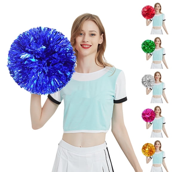 Red Cheerleading Pom Poms Metallic Cheerleader Accessories for Sports Dance Performance