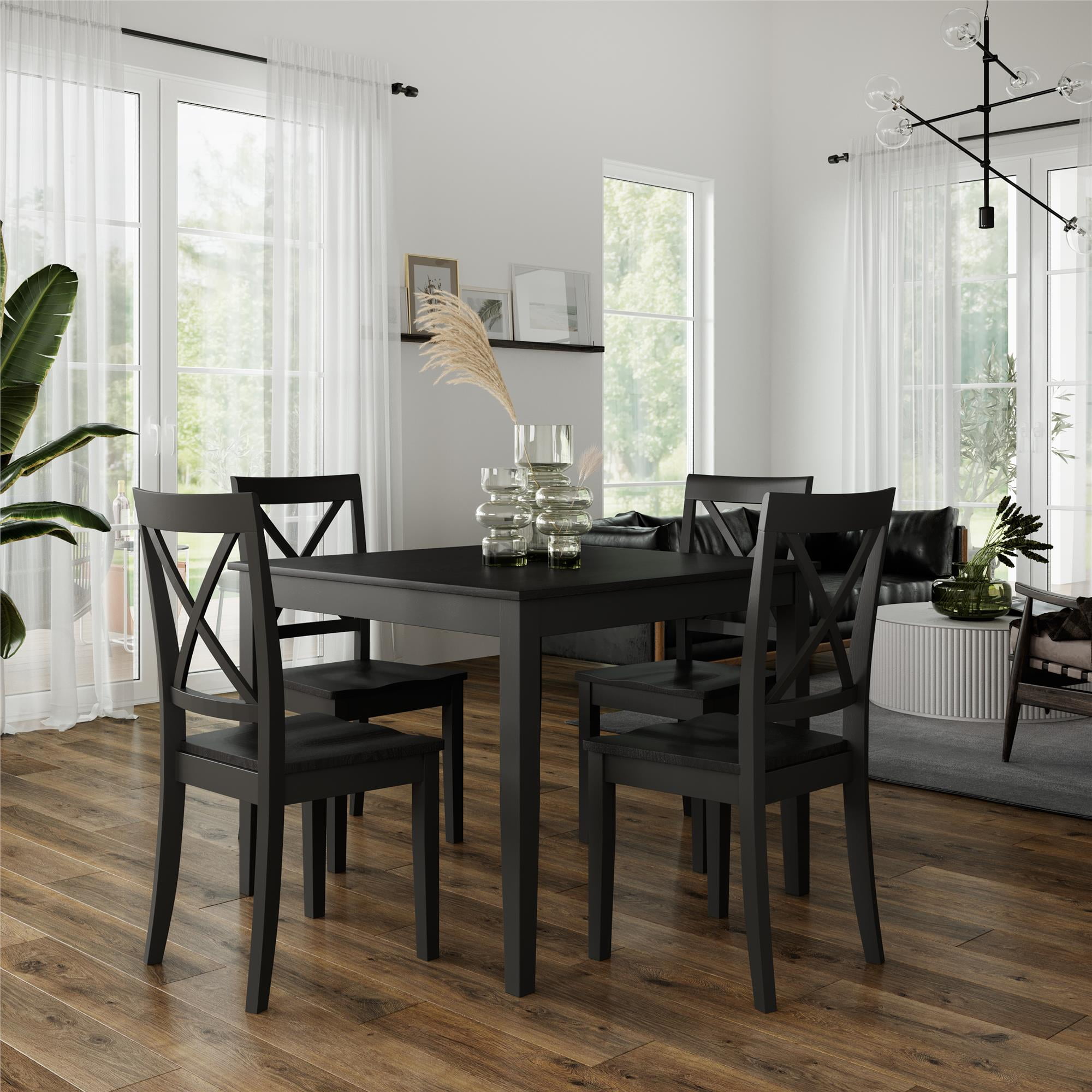 Dorel Living Sunnybrook Rustic 5Piece Dining Set, Black