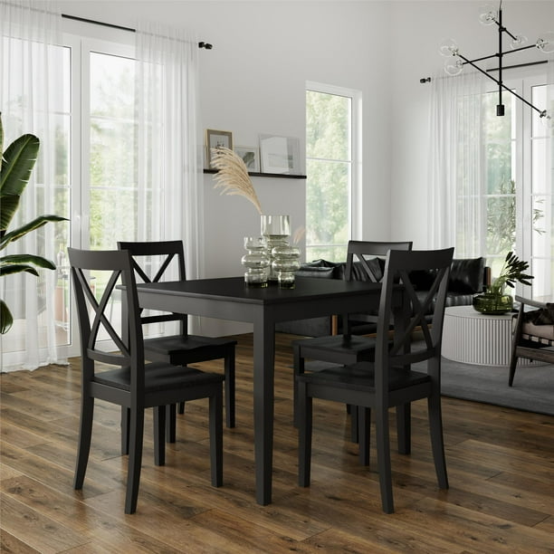 Dorel Living Sunnybrook Rustic 5-Piece Dining Set, Black ...