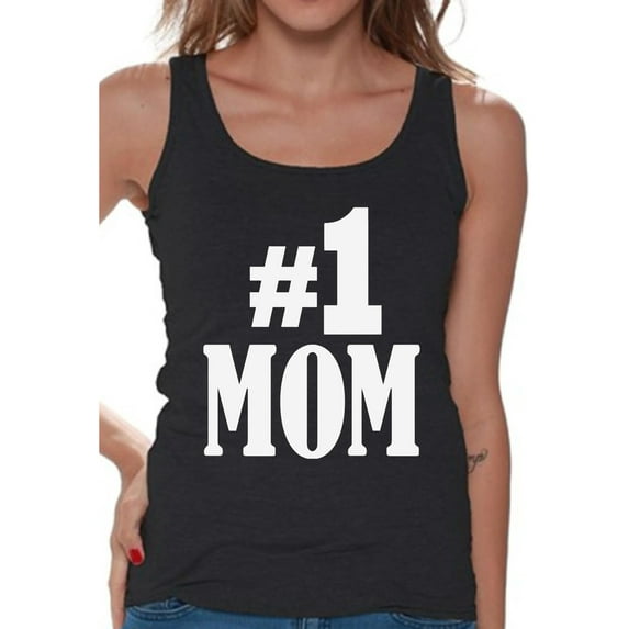 Awkward Styles Women's #1 Mom Graphic Tank Tops for Best Mom In The World