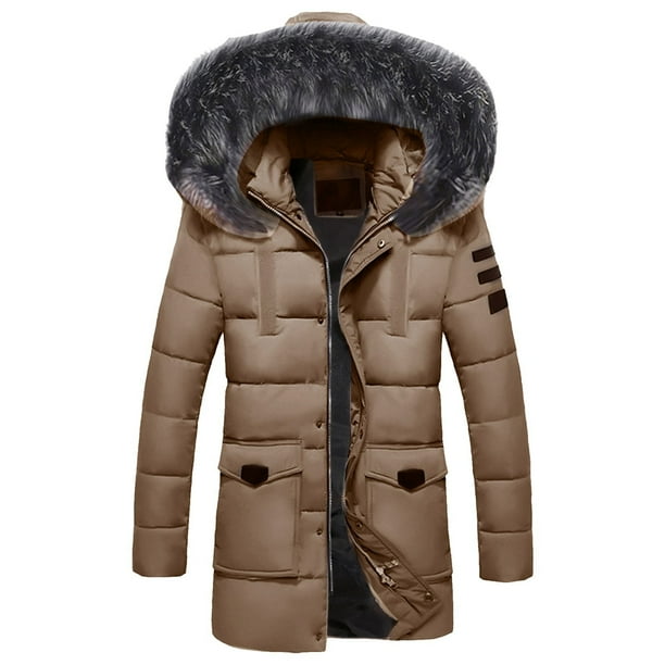 Gibobby Chamarra cazadora hombre chamarra acolchada ligera, ropa cálida para clima frío(Caqui,G)