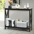 thumbnail image 2 of Costway 2-Tier Console Table x-Design Bookshelf Sofa Side Accent Table w/Shelf Espresso, 2 of 11