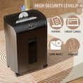 thumbnail image 5 of Paper Shredder High Security P5 Office Home Use Heavy Duty Micro Cut Low Working Noise Office Equipment Manufacture Black, 5 of 5