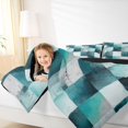 thumbnail image 3 of Homewish Green Gradient Grid Queen Comforter Set,Classic Contemporary Comforter Sets Queen,Black Reversible,3pcs,1 Comforter and 2 Pillowcases, 3 of 7