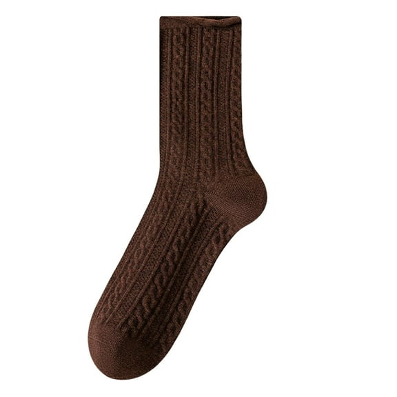 Rohuuque Women's Crew Socks Long Knit Cotton Slouchy Socks for Girls Ladies Free Size Gray