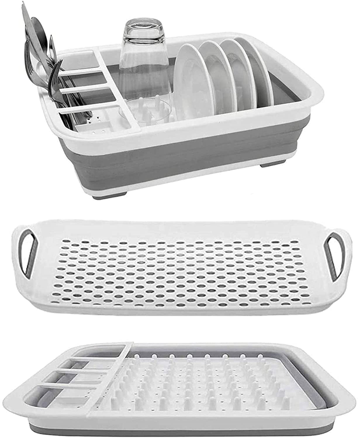 2-in-1 Dish Drying Mat With Rack Cutlery Drainer Addis Range