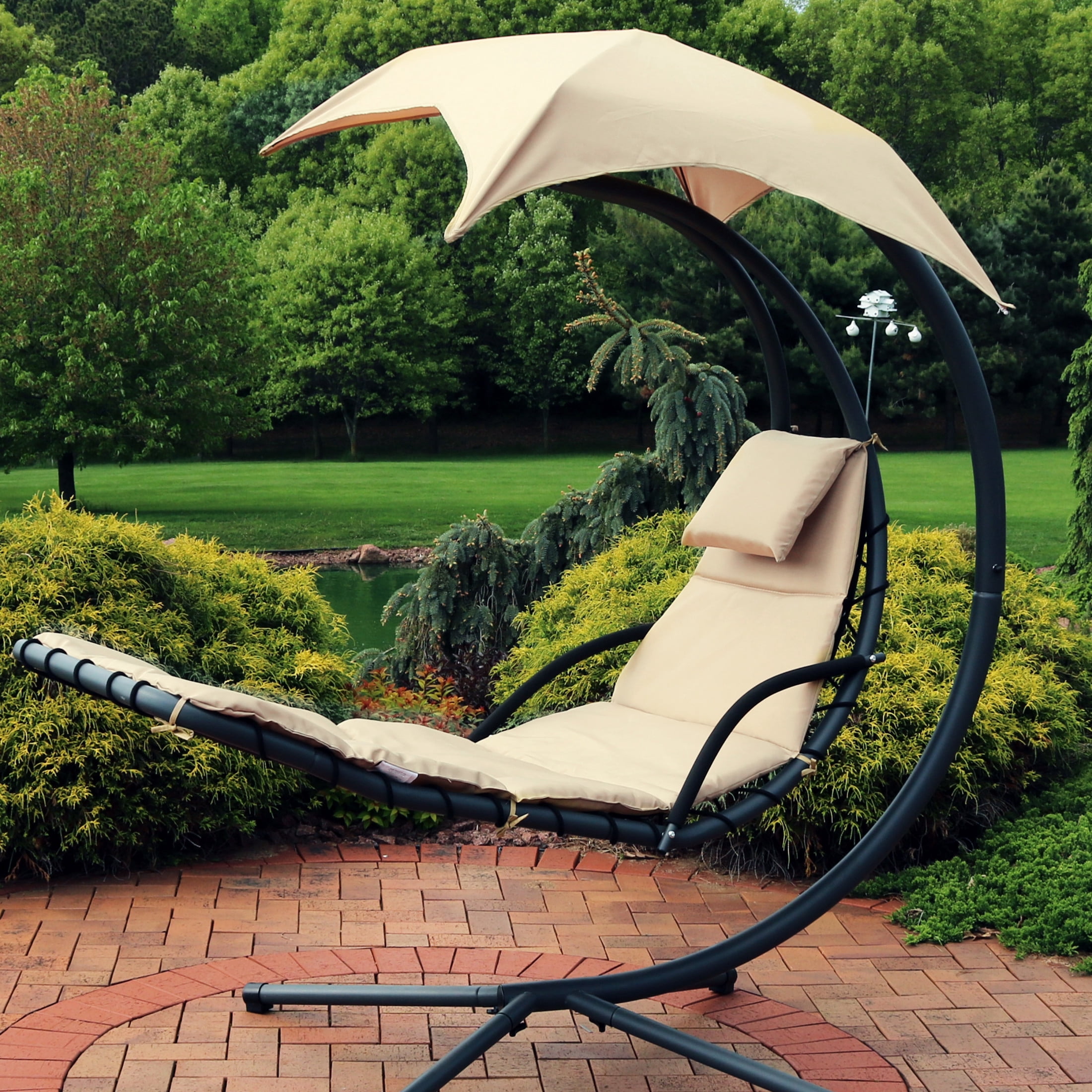 Sunnydaze 27" x 88.5" Beige Outdoor Hanging Lounge Chair Replacement Cushion