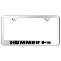 Hummer H2 Laser Etched Logo Stainless Steel License Plate Frame (Silver)