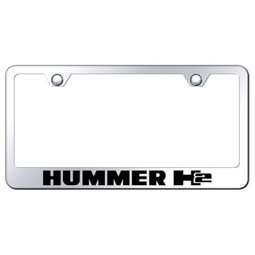 Hummer H2 Laser Etched Logo Stainless Steel License Plate Frame (Silver)