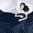 thumbnail image 3 of Sábana plana Utopia Bedding Queen, suave microfibra cepillada, azul marino, 3 of 8