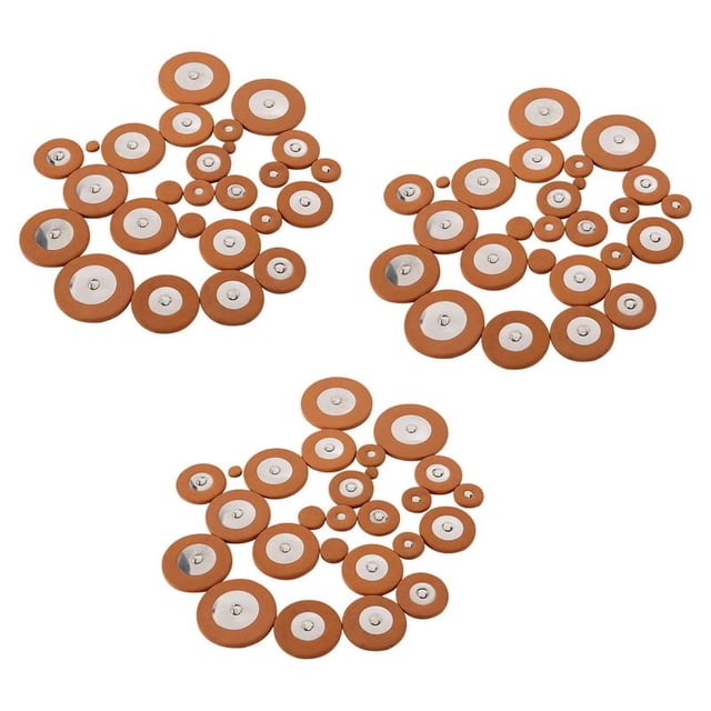 75 Pcs Professional Leather Tenor Saxophone Pads Orange Sax Pads Replacement Woodwind Musical Instruments,brown