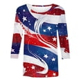 thumbnail image 4 of Htigea Fourth of July Tops for Women 3/4 Sleeve 1776-2026 Shirts Star Striped Print Tees Independence Day 250th Anniversary T-Shirts 02 Multicolor M, 4 of 5