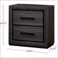 thumbnail image 6 of Gray 2-Drawer Contemporary Nightstand with Black Trim Paper Veneer, 6 of 8