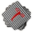 thumbnail image 2 of Letter T Initial Monogram - Houndstooth Black Foam Coaster Set of 4, 2 of 3