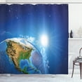 thumbnail image 1 of Ambesonne Earth Shower Curtain, United States in Space, 69"Wx84"L, Blue Green Pale Brown, 1 of 3
