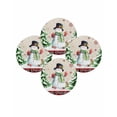 thumbnail image 7 of 15 Inch Round Placemats Set of 4, Christmas Snowman Non Slip Heat Insulation PP Table Mats, Xmas Tree Snowflake Rustic Winter Washable Place Mats for Kitchen Dining Party Table Decor, 7 of 7