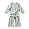 thumbnail image 2 of Zefriona Girls Floral Print Crewneck Sweatshirt and Wide Leg Pants 2-Piece Fall Set for Kids 0-13Y Gray Size 3T, 2 of 8