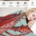 thumbnail image 3 of ARISTURING Lobster, Seaweed Flannel Blanket Lightweight Blanket for All Seasons 50x60in, 3 of 6
