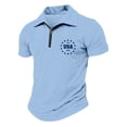 thumbnail image 2 of LNZGNM Men's Quarter Zip Pullover 250 Anniversary USA 1776-2026 Golf Shirt Short Sleeve Star Graphic Golf Polos Casual Memorial Day Tops,Light Blue 3XL, 2 of 4