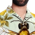 thumbnail image 5 of Starry Bees in the Sky Men's Short Sleeve Hawaiian Shirt, Casual Printed Button Down Beach Tops, Summer Poplin Spread Collar Unisex Button Down Shirts, 5 of 6