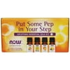 NOW Essential Oils, Put Some Pep in Your Step Kit, Aromatherapy Essential Oils Blends, Bottles, 4-Pack, 10 mL Each