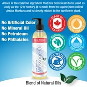 Real Relief Arnica Oil with Chamomile & Lavender Essential Oil, Soothes Sore Muscles, Joints & Body, Relaxing Massage Therapy Oil for Personal or Professional use, 8 fl. Oz