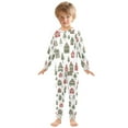 thumbnail image 6 of FORMRS Long Sleeve Top and Pants Pajama Set for Niños 2-Piece Sleepwear, Sizes 18M-8Y, Green Christmas House, 6 of 6