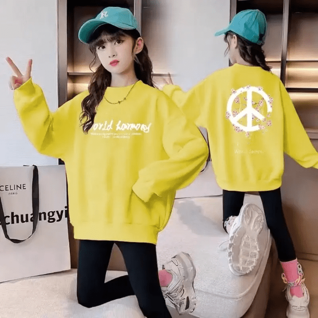 Sudadera con estilo para mujer y niño, colección Primavera/otoño 2023, ropa informal de nuevo estilo, Top para niñas y bebés