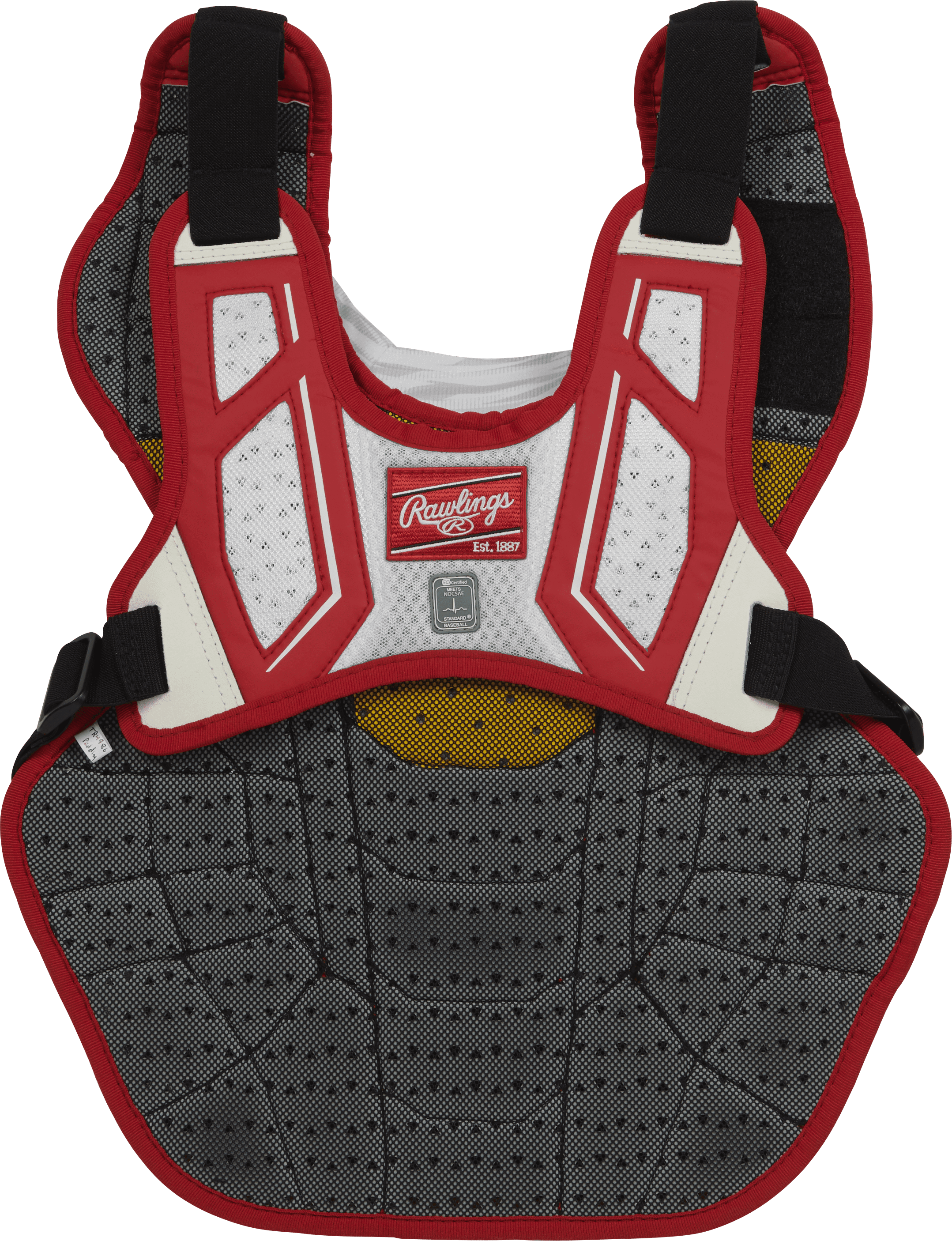 Rawlings Velo Baseball Adult Chest Protector | Scarlet/White | Adult