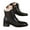 Black, variant on Women's Lace up Combat Ankle Boots Leather Round Toe Military Dress Heeled Booties