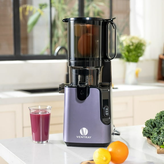 Ventray Cold Press Juicer, Juicer Machine with 5.1 Inch Feed Chute, 250W Power Masticating Juicer - Purple