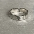thumbnail image 1 of Anillos de Estrella de Plata Punk Unisex, anillo abierto de estrella de circón de ocho puntos, anillos de Figner Retro anchos, joyería de regalo para, 1 of 5