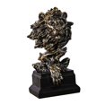 thumbnail image 4 of deevoka Lion Head Statue Crafts Handcarved Tabletop Ornament Animal Sculpture for Living, 4 of 9