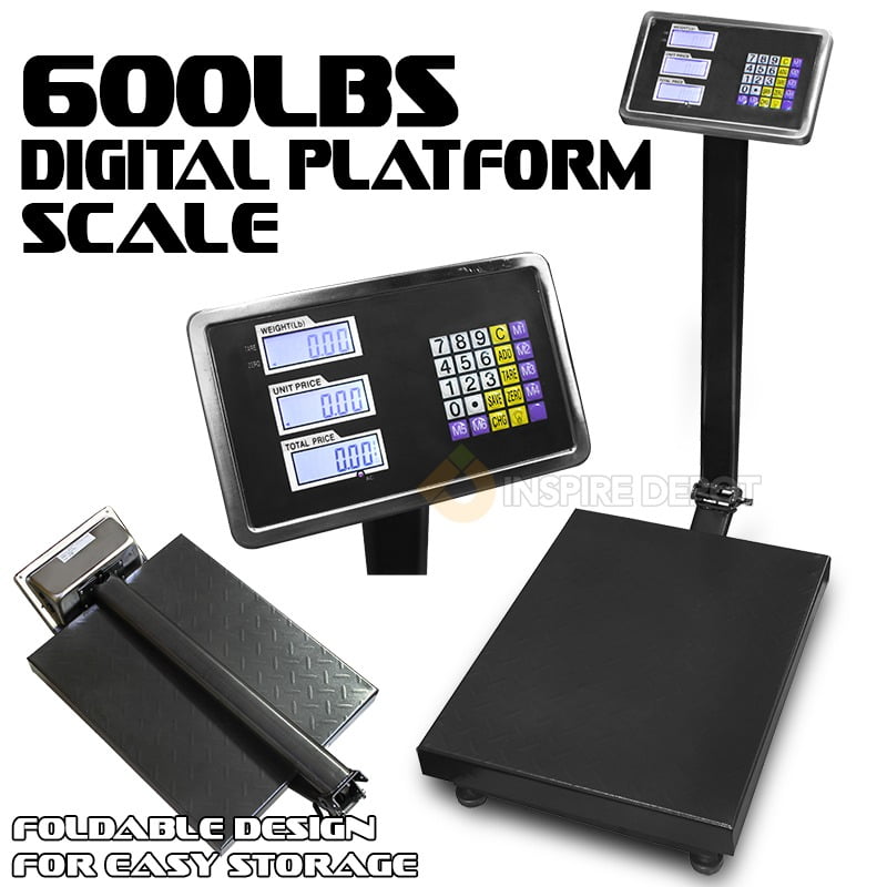 New 600LB Weight Computer Scale Digital Floor Platform Shipping