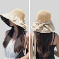 thumbnail image 2 of Elegant Choise Foldable Wide Brim Floppy Straw Beach Sun Hat,Summer Cap with Bowknot for Women, 2 of 24