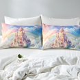 thumbnail image 4 of Erosebridal Girly Pink Castle Full Sheet Sets, Rainbow Bedding Full Size, Princess Style Decor 4pcs, 4 of 7