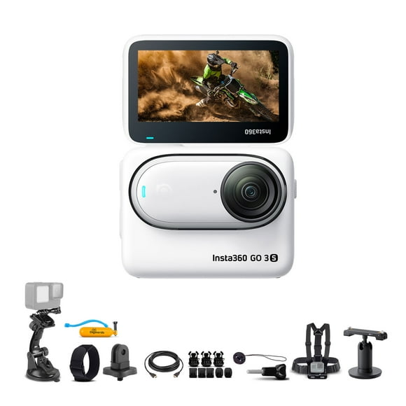 Insta 360 GO 3S (Blanc) 128 Go Tiny Mighty Caméra d'Action 4K pour Vlog + Kit d'Accessoires 50-en-1