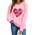 thumbnail image 2 of BLTIBY Valentine Shirts for Women Love Heart Printed Sweater Long Sleeve Round Neck Pullover Blouse Fashion Casual Valentines the Day Top Pink M, 2 of 8