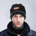 thumbnail image 4 of Mens Womens Winter Beanie Hat Scarf Set Warm Knit Hat Thick Fleece Lined Winter Cap Neck Warmer, 4 of 7