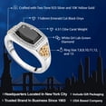 thumbnail image 2 of Gem Stone King 4.51 Cttw Black Onyx and White Lab Grown Diamond Ring for Men | 925 Silver and 10K Yellow Gold | Emerald Cut 11X8MM| Size 13, 2 of 5