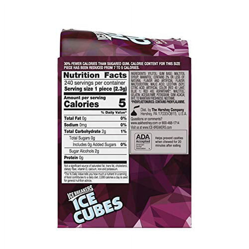 Gum Ice Cubes Black Cherry Chewing Gum, 3.24 Ounce