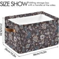 thumbnail image 3 of GZHJMY Vintage Flowers Foldable Canvas Storage Bin, Sturdy Fabric Storage Basket with Handles, Storage Cube Box for Organizing Shelf Nursery Toy Closet 1PCS#1052, 3 of 7